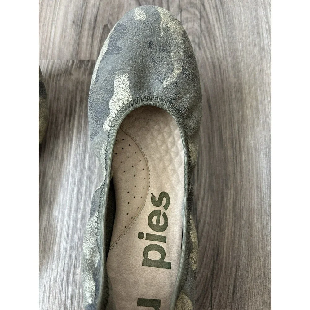 Hush Puppies Chaste Ballet Flat Womens 7.5 Camo Metallic Suede Slip On Shoe